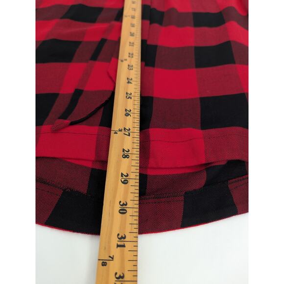Lane Bryant‎ Womens Red Black Buffalo Plaid Neck Tie Blouse Size 16 Rayon Soft - Picture 8 of 8